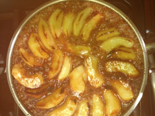 stage two of making tart tatin